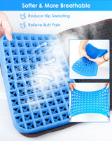 WISIMMALL Gel Seat Cushion, Portable Travel Cushion for Long Sitting, Thick & Foldable, 14.5" x 10.5" Large Size Chair Seat Cushion for Office Chair Car Wheelchair, Relief Sciatica Coccyx Pain