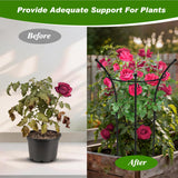 4 Pack Peony Cages and Supports, 12.5"Dx24"H Dual-Ring Metal Plant Supports