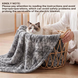 PFASDFW Heated Electric Blanket Throw 50''x60'' - Fast Tie-Dye Heating Blanket, Washable Heat Blanket 10 Heating Settings, 8h Timer Auto Off & Heated Protection, Soft Flannel & Sherpa Material
