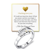 Hope Rings I F♡ing Love You Ring, Adjustable 304 Stainless Steel