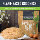 Viva Naturals Organic Psyllium Husk Powder, 24 oz - Finely Ground, Unflavored Plant Based Superfood - Good Source of Fiber for Gluten-Free Baking, Juices & Smoothies - Certified Vegan, Keto and Paleo
