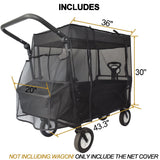 YEEDOIDO Mosquito Net for Wagon Universal, Bug Net Cover for Collapsible Beach Folding Utility Kids Grocery Push Pull Stroller Wagon Cart Accessories Attachment Foldable Sun Shade for Camping