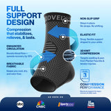 Modvel Foot & Ankle Brace Socks for Sprained Ankle Compression Sleeve - Plantar Fasciitis Relief Brace, Foot Support for pain Women & Men - Tendonitis & Arthritis Feet Sleeve, Stabilizing Ankles Wrap