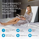 Kölbs Bed Wedge Pillow for Sleep Apnea, Sleeping Comfort, Relaxing, Acid Reflux, Heartburn and Back Pain Relief. Cushion for Sitting Up in Bed. Memory Foam Top, Chic Jacquard Washable Cover.