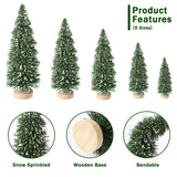 30Pcs Mini Christmas Trees Artificial Christmas Tree Bottle Brush Trees with Wooden Base for Christmas Decor Christmas Party Home Table Craft Decorations(Green-A)