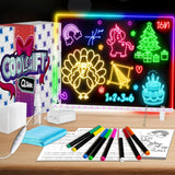 16" Led Drawing Board for Kids with 18 Tracing Pages - 4 Modes & Acrylic Dry Erase Led Note Board with 7 Colors, Light Magic Boards for Writing Art Toys, Christmas & Birthday Gifts for Girls Boys