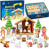 Nativity Advent Calendar 2026 for Kids - 24 Days of little people Christmas Nativity Scene Set for Toddlers, Christmas Countdown Calendar Gifts for Kids Boys Girls Children Toddler Teens Indoor Toy