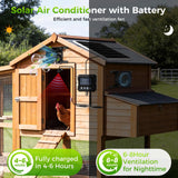 25W Smart Solar Fan for Chicken Coop, Solar Powered Fan for Dog Shed Garage