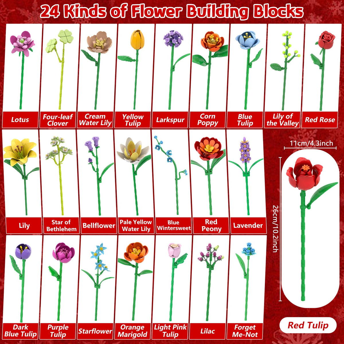 Flower Advent Calendar 2026 – 24 Day Christmas Countdown Building Set