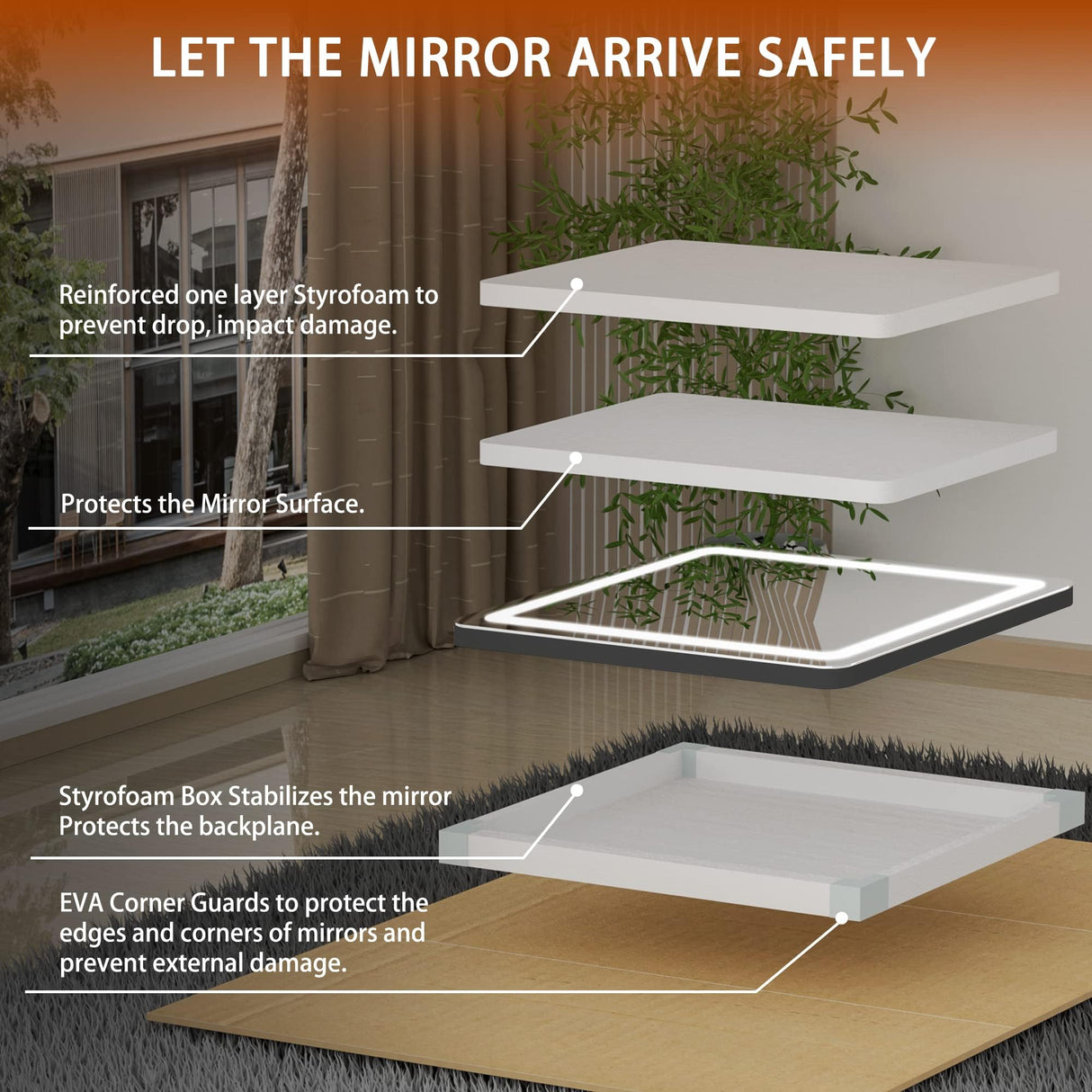 Hasipu Vanity Mirror with Lights, 32" x 22" LED Makeup Mirror, Lighted Makeup Mirror with Dimmable 3 Modes, Touch Screen Control Vanity Mirror Square Black