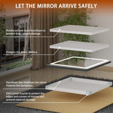 Hasipu Vanity Mirror with Lights, 32" x 22" LED Makeup Mirror, Lighted Makeup Mirror with Dimmable 3 Modes, Touch Screen Control Vanity Mirror Square Black