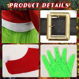 ZZXIAOJIE Green Costumes Kids 5Pcs Costume Long Sleeve Hooded Top and Pants Sets Green Monster Christmas Outfits