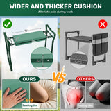 Zelurelle Garden Kneeler and Seat, 2-in-1 Gardening Kneeling Bench, Foldable Heavy Duty Garden Stool with Cushioned Pad, Gardening Gifts for Seniors Women -1PCS