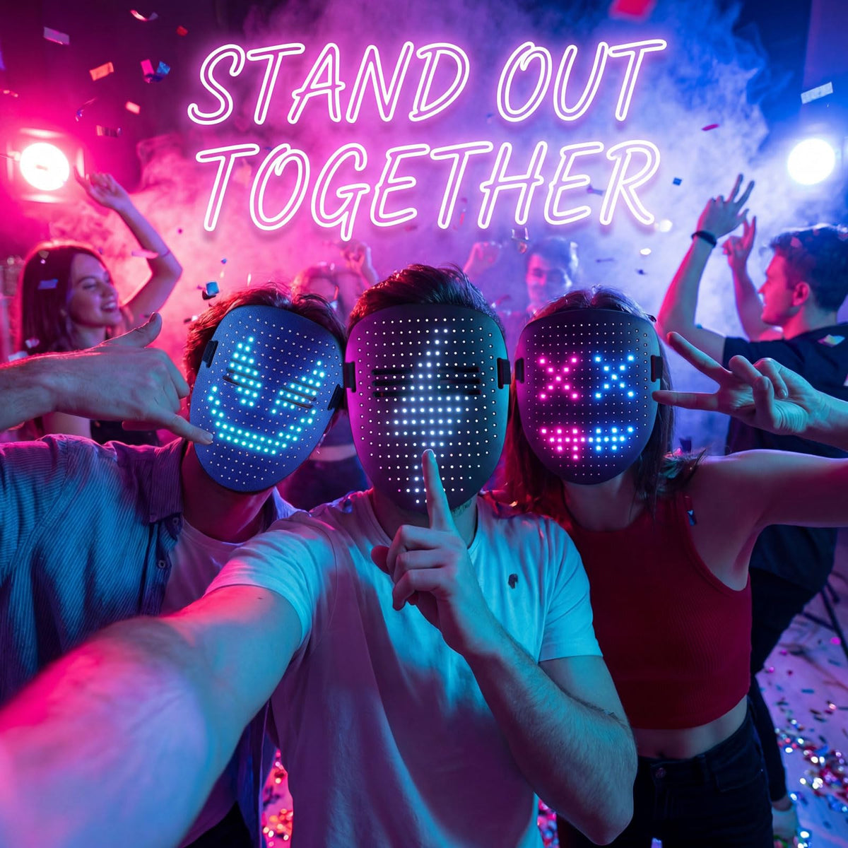 MEGOO Led Light up Mask with Gesture Sensing, Halloween Gifts for Kids