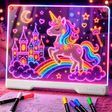 Geokay 16" Rechargeable LED Drawing Board with 9-Color Light Effects