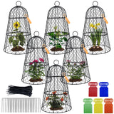 XMxoTxo 6 Packs 11.4" D x 17.7" H Garden Cloches for Plants,Upgraded Triple Combination,Rustproof Chicken Wire Cloches Flip-Top Design,Plant Protectors from Animals,Ideal for Outdoor Plant Protection