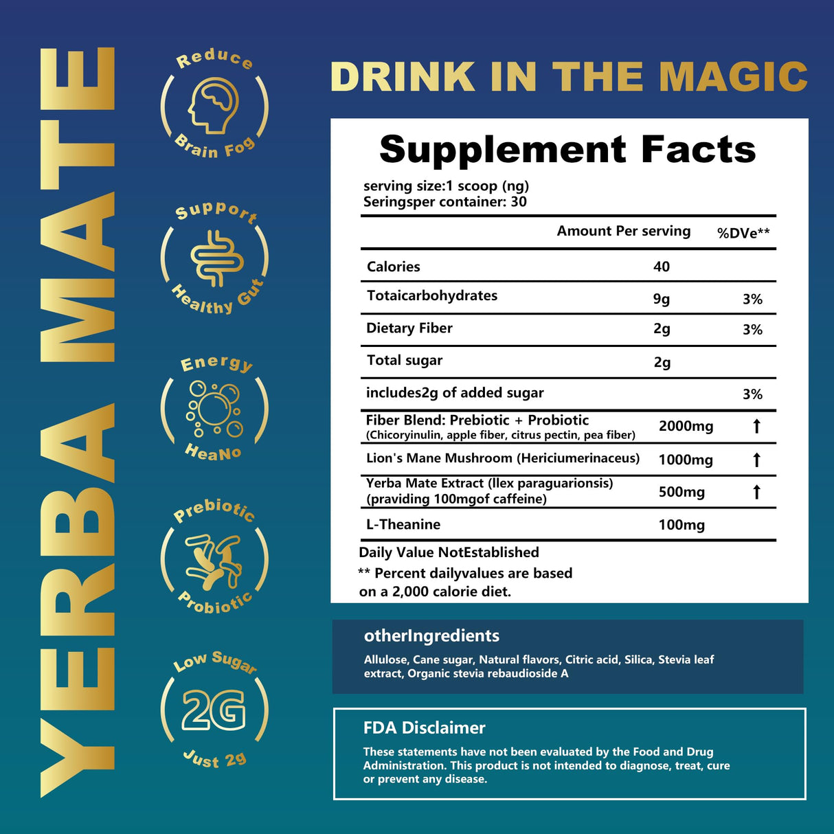 Yerba Mate Peach Mango Tea - Super Calm Yerba Mate - Low Sugar Content, Clean Energy with No Crash - Stay Refreshed and Focused Throughout the Day - Ideal for Health Enthusiasts - 30 Servings