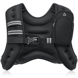 ZELUS Weighted Vest, 6lb - Weight Vest with Reflective Stripe for Workout, Strength Training, Running, Fitness, Muscle Building, Weight Loss, Weightlifting, Black(6 lb)