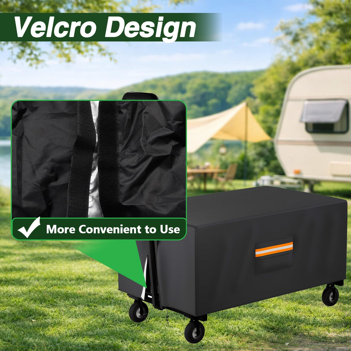 EVRBUL Outdoor Folding Wagon Cover, 38" L x 22" W x 20" H Heavy Duty 420D Waterproof Garden Cart Cover for Collapsible Wagon Carts with Portable Pocket Bottom Drawstring Reflective Strip, Cover Only