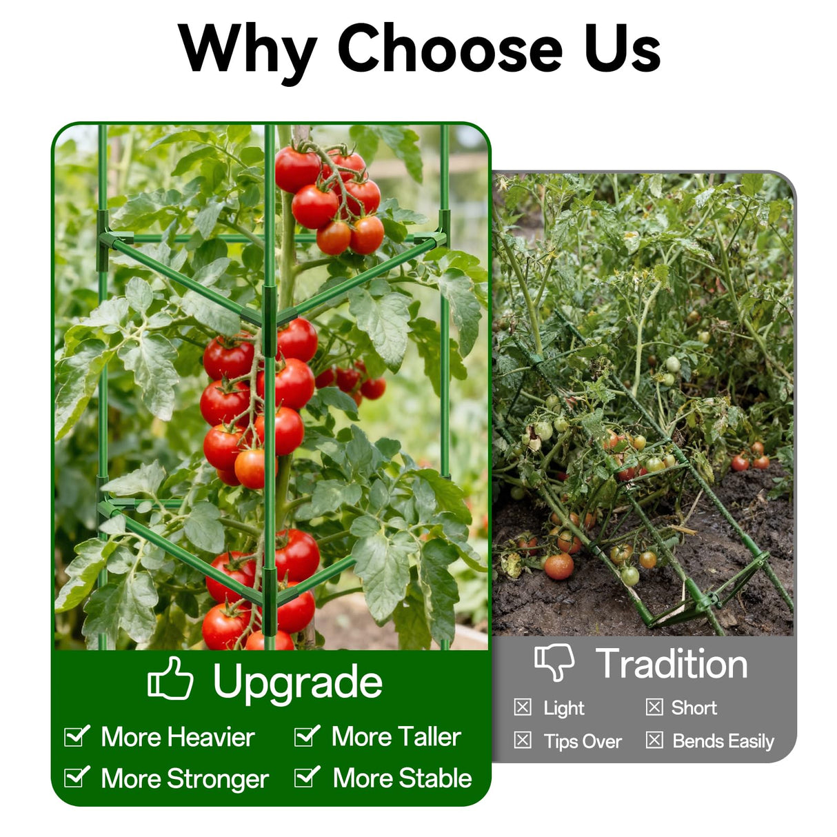 Halatool 57" Tall Tomato Cages, 4 Pack Heavy Duty Plant Support for Garden