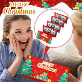 TecUnite 5 Pieces Christmas Money Holder Christmas Surprise Money Card Holder with 6 Slots Xmas Gift for Xmas Cash Card Supplies(Classic)