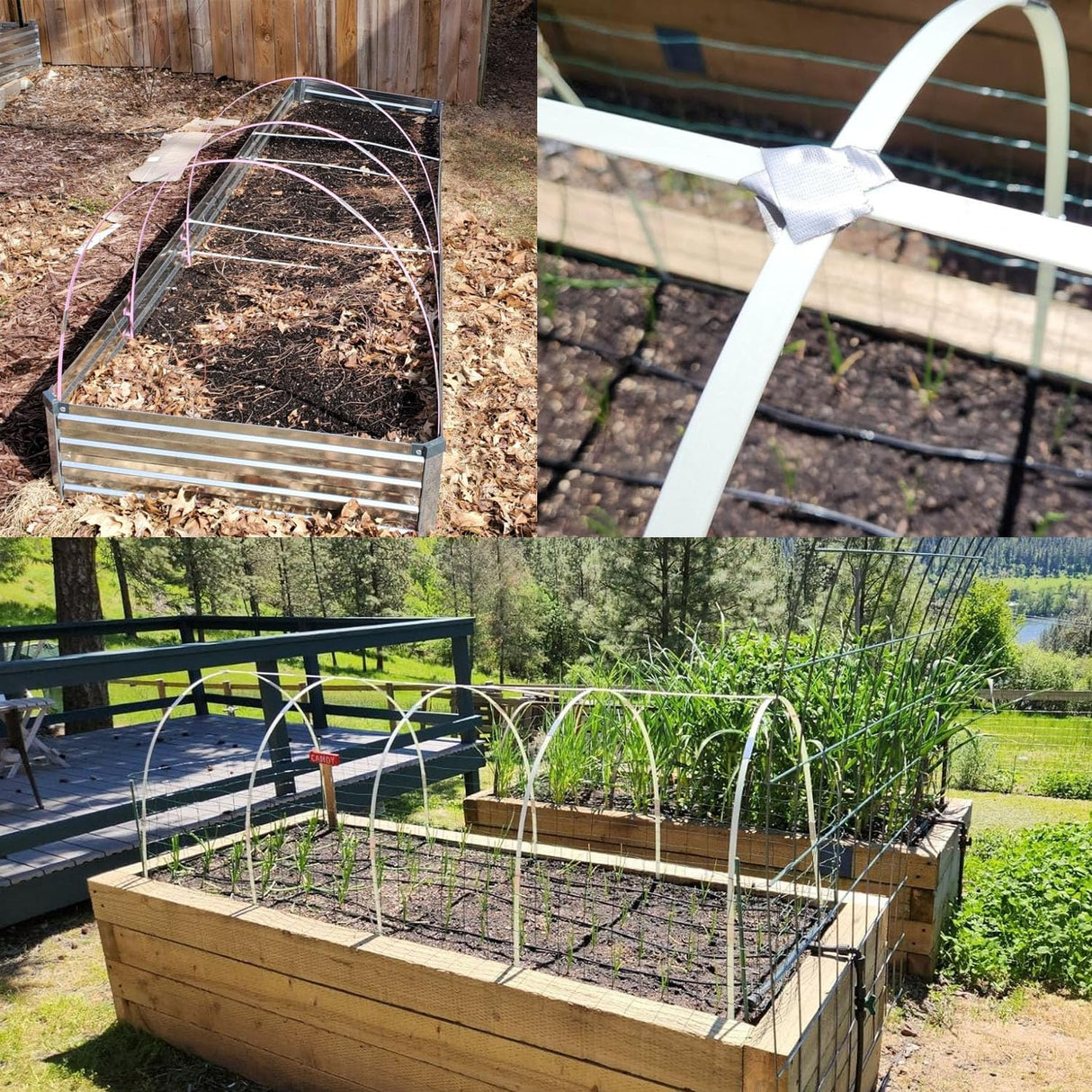Sunwuk Greenhouse Hoops 20pcs, Garden Hoops for 1-3.5ft Wide Raised Bed, 5 Sets of 5.6ft Long Super Bendable Fiberglass Support Frame, Small Garden Tunnel for Row Cover (S Size)