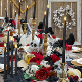 Rossesay 24 Pcs Flameless LED Taper Candles Battery Operated Candles 8.58'', 9.69'', 10.98'', 12.91'', 12.8'' Flameless Candlesticks Flickering for Halloween Christmas Church Wedding(Black)