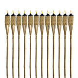 TIKI Bamboo Tiki Torches 12-Pack – Weather-Resistant Outdoor Décor with Easy-Pour Wide-Mouth Canister Refill for Patio, Garden, Backyard, and Parties, 57-Inch Citronella Torches