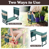 Garden Kneeler and Seat - 2-in-1 Foldable Garden Kneeling Pad and Stool with Removable Pockets for Gardening Tools - Gardening Gifts for Women, Mom, Dad, Seniors or Grandparents by Pure Garden (Green)
