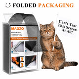 MAGZO Pet Proof Window&Door Screen Replacement Mesh, 48" W x 99" L, Best Vinyl Coated Polyester Dog Cat Resistant Heavy Duty, Net Netting Curtain Wire Roll Repair Kit for Patio/Porch/Sliding, Black