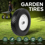 Taifa 2 PCS 16 Inch Rubber Solid Flat Free Tires and Wheels 4.80/4.00-8 with 3/4'' Axle Bore Hole, Air Less Wheel for Wheelbarrow/Wagon/Hand Truck/Trolley/Garden Cart etc.
