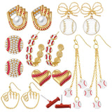 Quelay 8 Pairs Sports Earrings for Women Ball Games,Baseball Earrings