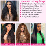 Brazilian Virgin 24 Inch 5x5 HD Lace Closure Deep Wave Wig - Human Hair, Glueless, Pre-Plucked, Deep Curly, 180% Density