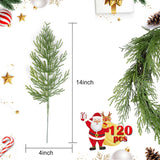Hananona 120 Pcs Artificial Faux Greenery Sprigs and Twigs - Pine and Cedar Stems for Christmas Holiday DIY, 120 Pieces, Green