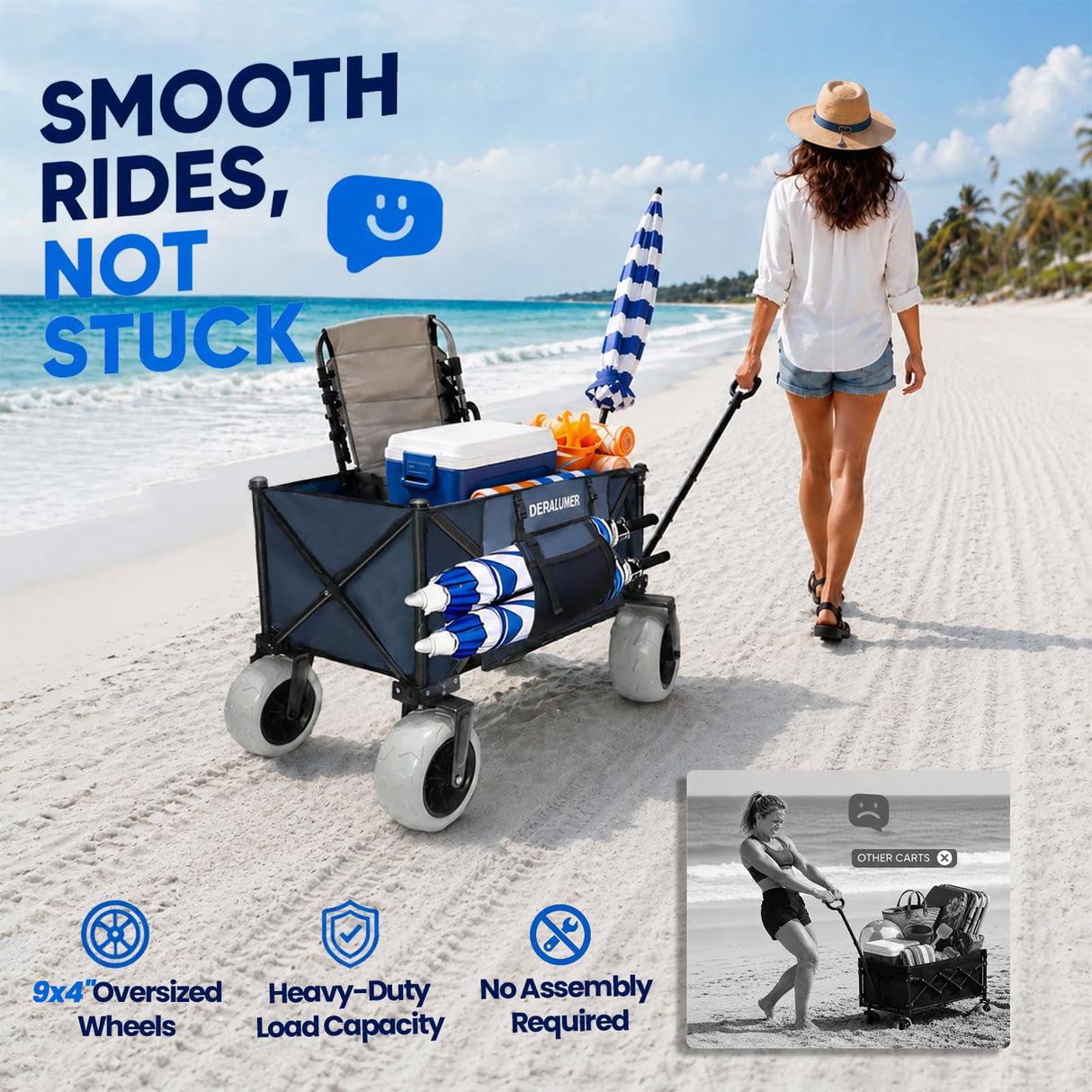 X800 Heavy Duty Beach Wagon with Flat-Free 9x4 PU Wheels