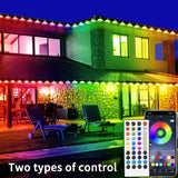 Yocrostar Permanent Outdoor Light,100ft RGB Eave Lights with App Control Remote,IP67 Waterproof LED Lights,Music Sync Outside Light for Christmas,Halloween,Garden,House Decorations