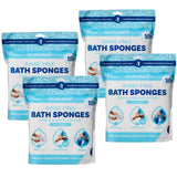 Scrubzz Disposable No Rinse Bathing Wipes - All-in-1 Single Use Shower Wipes, Simply Dampen, Lather, and Dry Without Shampoo or Rinsing (Unscented, 4-Pack)