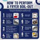 8LB Boil-Out Whiz Deep Fryer Cleaner - Degreaser Powder for Commercial Kitchen Cleaning Oil Saver - Deep Fryer Pot & Coil Safe - Extend Oil Life, Save Time & Energy - by FryOilSaver Co