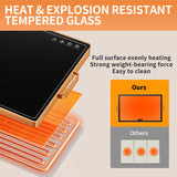 Food Warming Mat (XL 24"x16"), Food Warmers for Parties Buffet and Daily Use, Full Surface Warm Evenly Electric Warming Tray with Button Temperature Control, Gold Handles Warming Mat for Food, Black