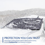 FrostGuard Plus | Winter Windshield Cover for Ice and Snow, XL Size (Snowflake) - Built-in Security Panels, Wiper Blade Coverage + Mirror Covers - Fits XL Size Cars, Trucks and SUVs, 68 x 41 Inches