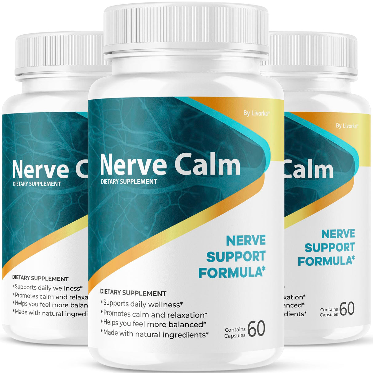 (3 Pack) Nerve Calm Capsules - Official NerveCalm Premium Formula Supplement Pills, Advanced Support Formula for Wellness & Overall Health, All Natural Nerve Calm Reviews, 90 Capsules for 3 Months