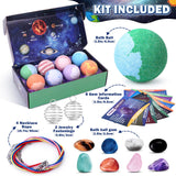 Toylink Galaxy Bath Bombs for Kids with Surprise Inside Space Toys, 8 Pack Planet Bath Bombs with Solar System Gemstones Organic Bubble Bath Fizzies Birthday Christmas Gift for Boys Girls