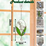 Real Stain Glass Decor Birth Flower Suncatcher Lily of The Valley Suncatcher Lily of the Valley Stained Glass Window Hanging Plant Room Decor Hanging Plant Lover Gifts Home Gardening Gifts for Women