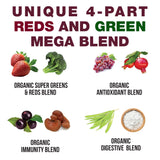 Kids Greens and Reds Superfood Powder. Best Tasting Organic Vegan Super Food Juice with 25+ Real Fruits and Vegetables. Gluten Free Real Food Vitamins. Green and Red Superfoods Supplement for Children