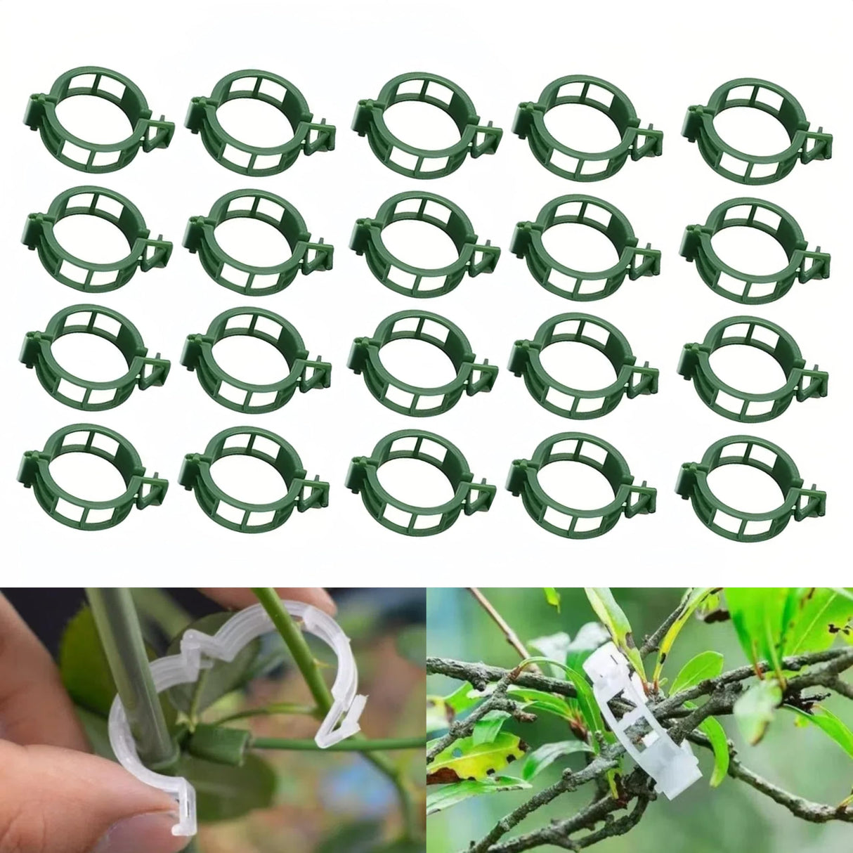 50Pcs Plant Support Clips, Plastic Trellis Garden Support Clips for Climbing, Plant Fixing Clips for Climbing Plants,Grape and Vine Vegetables, Reusable Clips to Grow Upright Makes Plants Healthier