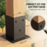 ORIGLE 4x4 Post Base Brackets, 3.58'' x 3.58'', Heavy Duty, 4 Pack