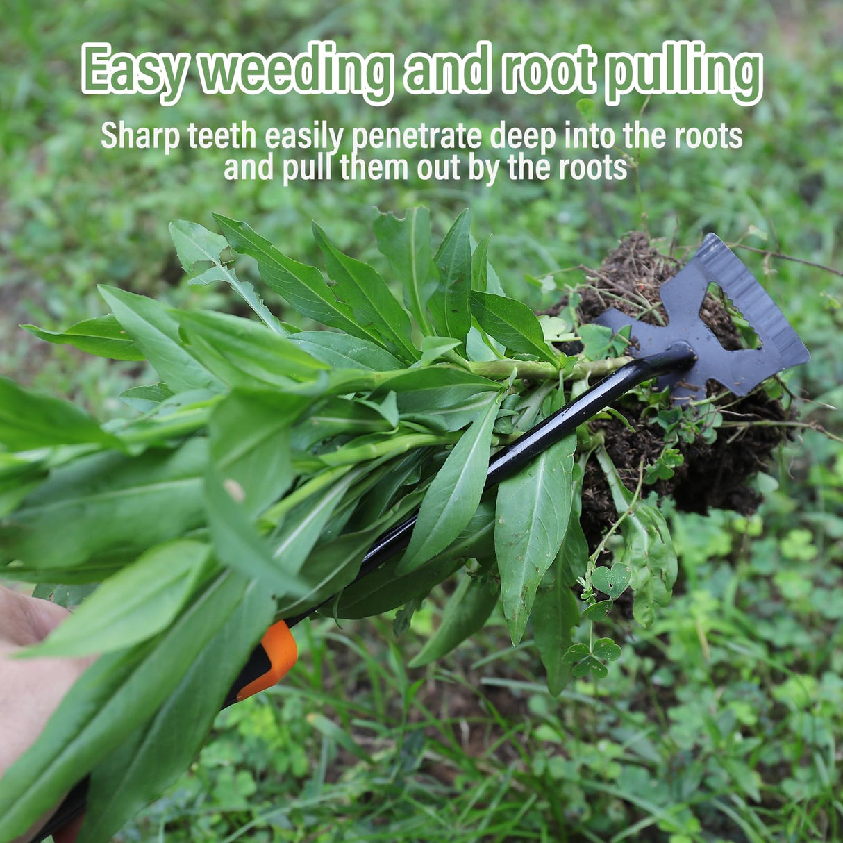 SIXCAR Weed Remover Tool,Portable Garden Weeder Tool,New Manganese Steel Weeding Tools,for Hand Weeder for Vegetable Gardening Backyard Farm Planting & Uprooting Weeding Tool (Rubber 6-Tooth)