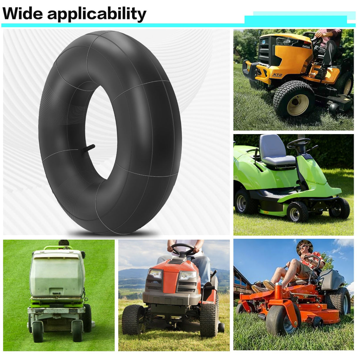 18x8.50-8 18x9.50-8 Lawn Mowers Tubes with TR13 Straight Valve Stem,Heavy Duty Replacement Inner Tubes for Garden Trailer Tractor Golf Cart