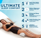 ComfiLife Knee Pillow for Back Sleeping – 100% Memory Foam Bolster Pillow for Legs – Under Knee Pillow for Sleeping on Back – Leg Pillow for Back & Hip Pain Relief for Side Sleepers – Half Moon Pillow