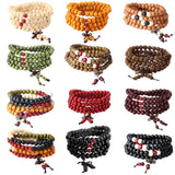 108 Mala Bead Bracelets 8MM Buddhist Prayer Sandalwood Wood Beaded Bracelet